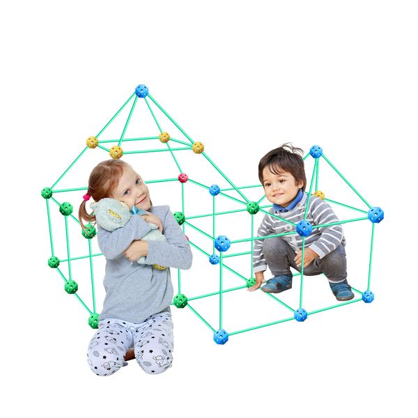 DIY Fort Building Kit 340pcs Castle Construction Builder Educational Creative Toy STEM Learning Playset Gift for Kids