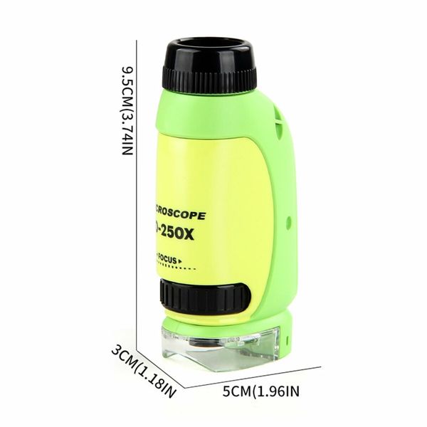 Portable Microscope  Handheld DIY Outdoor Observation Portable Scientific Educational Toys for 3+ Color Green