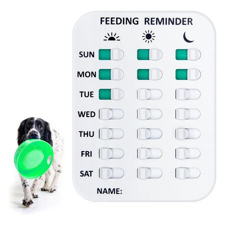 Dog Feeding Reminder Magnetic 3 Times A Day, Firmly Mount Pet Feeding Reminder for Avoid Overfeeding