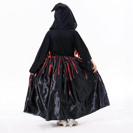 New Girls Halloween Witch Cosplay Costume Black Horror Party Outfit for Children's Cross-Border Events