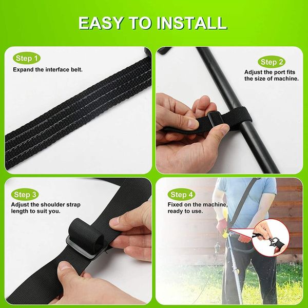 Weed Eater Strap,Trimmer Shoulder Strap Weed Wacker Harness Upgraded Metal-Clip Compatible with Most Mowers,Weeders,Leaf Blowers