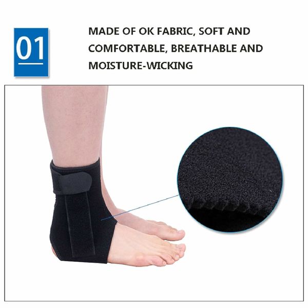 1Pack Adjustable Compression Ankle Brace for Sprained Ankle, Strong Support and Breathable Ankle Support for Injury Recovery, Swelling, Man and Women