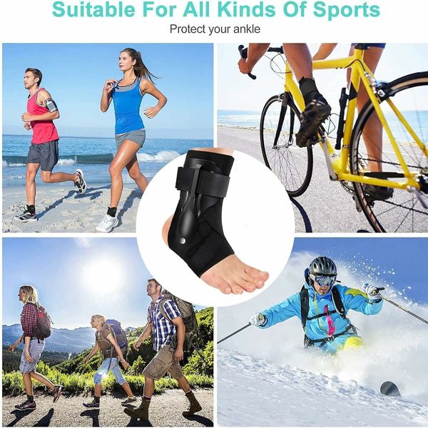 1Pack Adjustable Compression Ankle Brace for Sprained Ankle, Strong Support and Breathable Ankle Support for Injury Recovery, Swelling, Man and Women