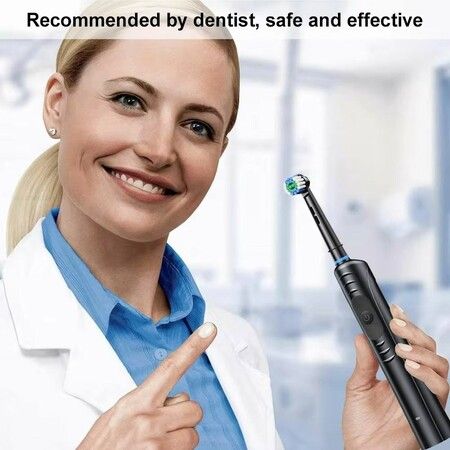 Electric Toothbrush Rotary TypeC Power Rechargeable Teeth Deep Cleaning Birthday  Christmas Gifts Oral Care Set 8 Replacement Heads Travel Case Col. White