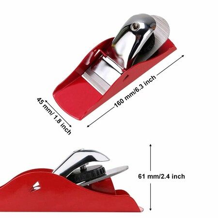 Mini Hand Planer Small Trimming Planer 6-1/2 inch Woodworking Pocket Plane Hand Plane with 1 inch Blade Adjustable Block Plane and 1 Wood Fixe for Trimming Projects Carpenter DIY Model Making