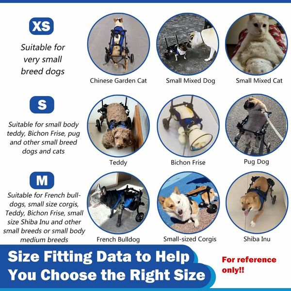 Dog Wheelchair for Back Legs,Dog Wheelchair Cart,Doggy/cat Wheelchair with Disabled Hind Legs Walking,Mobility Aids for Small Pets Hind Limbs,Dog Carts with Wheels,Light Weight,Size:S