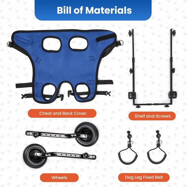 Dog Wheelchair for Back Legs,Dog Wheelchair Cart,Doggy/cat Wheelchair with Disabled Hind Legs Walking,Mobility Aids for Small Pets Hind Limbs,Dog Carts with Wheels,Light Weight,Size:S