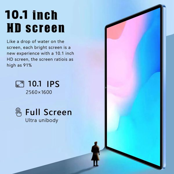 10.1 Inch Android Tablet 16GB+512GB Storage 4G Wi-Fi Dual SIM Long Battery Life Color Grey