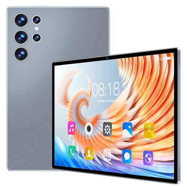 10.1 Inch Android Tablet 16GB+512GB Storage 4G Wi-Fi Dual SIM Long Battery Life Color Grey