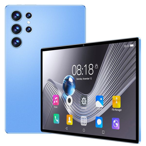 10.1 Inch Android Tablet 16GB+512GB Storage 4G Wi-Fi Dual SIM Long Battery Life Color Blue