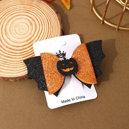 Set of 3 Halloween Hair Bows Clips Pumpkin Ghost Spider Themed Hair Barrettes for Girls' Festive Parties