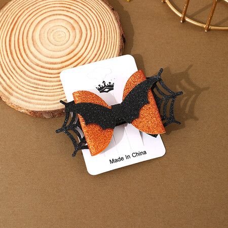 Set of 3 Halloween Hair Bows Clips Pumpkin Ghost Spider Themed Hair Barrettes for Girls' Festive Parties