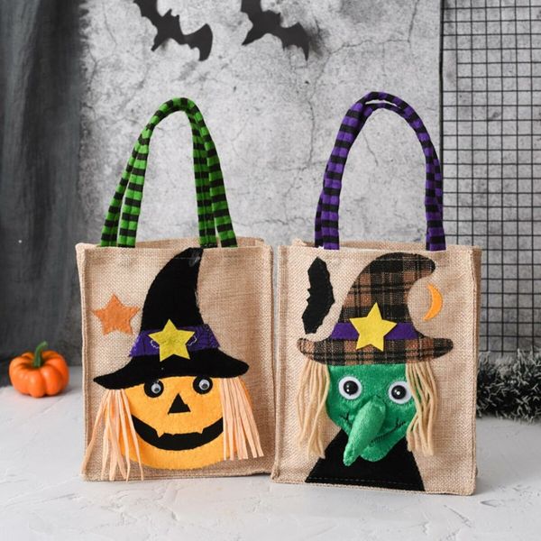 Set of 4 Halloween NonWoven Candy Bags Ghost Festival Pumpkin Bags for Decoration Props Ideal for Trick or Treat