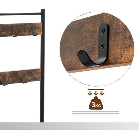 VASAGLE Coat Rack Stand Height 175 cm Rustic Brown