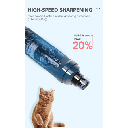 YES4PETS Electric Pet Dog Cat Quiet Nail Grinder Clipper Cutter Grooming Trimmer
