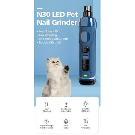 YES4PETS Electric Pet Dog Cat Quiet Nail Grinder Clipper Cutter Grooming Trimmer