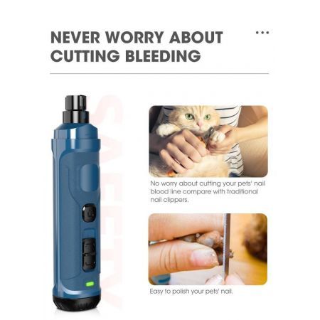 YES4PETS Electric Pet Dog Cat Quiet Nail Grinder Clipper Cutter Grooming Trimmer