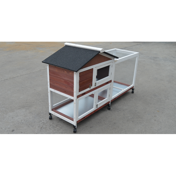 YES4PETS Double Storey Large Rabbit Hutch Guinea Pig Cage , Ferret Cage With Pull Out Tray On Wheels