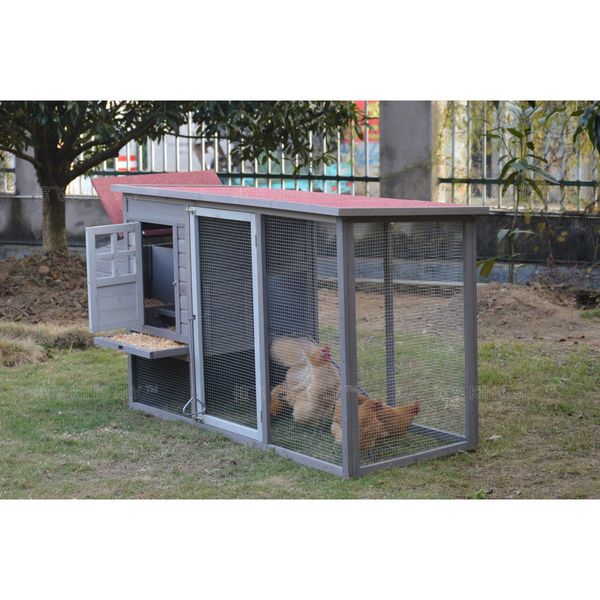 YES4PETS Grey Large Chicken Coop Rabbit Hutch Ferret Cage Hen Chook Cat House