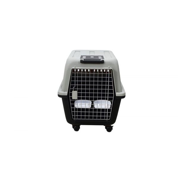 YES4PETS XL Plastic Kennels Pet Carrier Dog Cat Cage Crate With Handle and Removable Wheel Black