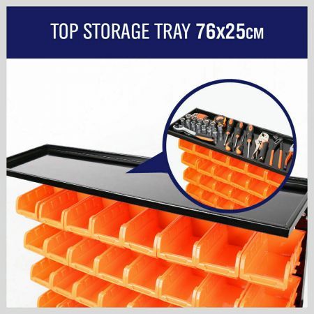 50-Piece Bin Wall Mounted Parts and Tool Storage Rack Organizer Rack聽for Workshop Tools