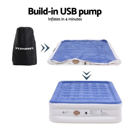 Weisshorn Air Mattress Queen Inflatable Bed 46cm Air bed Cube