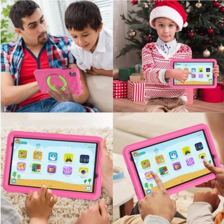 8 Inch Android 13 Kids Tablet 4GB RAM 64GB ROM Parental Control Pre-Installed Apps Educational Learning Tablet Case