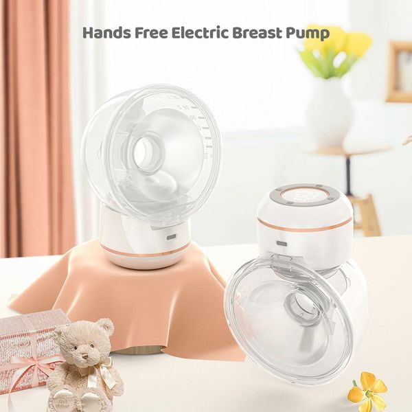 Wearable Breastfeeding Hand Free Electric Breastfeeding 4 Modes 12 Suction Levels Low Noise Built-in Battery with 180ml Milk Collector 1 Pack