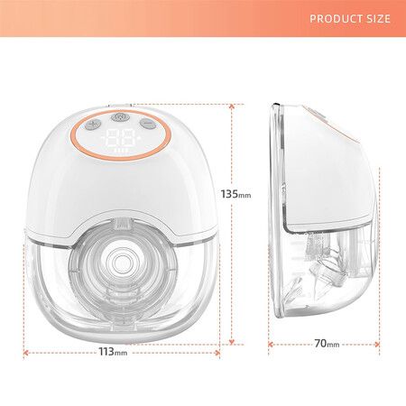 Wearable Breast Pump Hands Free Electric Breast Pump for Breastfeeding 4 Modes 12 Suction Levels Low Noise Built in Battery, 1Pack