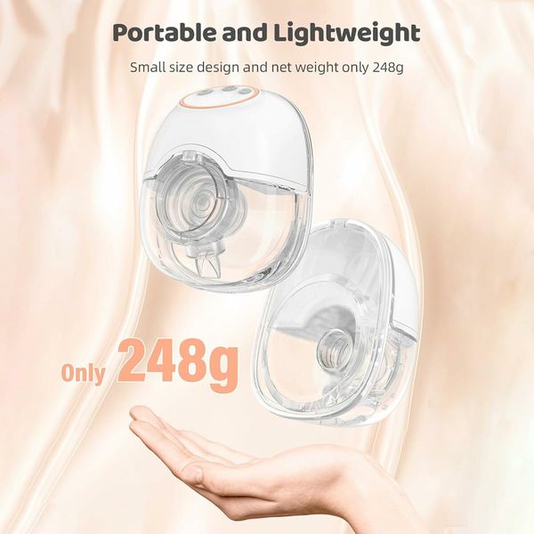 Wearable Breast Pump Hands Free Electric Breast Pump for Breastfeeding 4 Modes 12 Suction Levels Low Noise Built in Battery, 1Pack