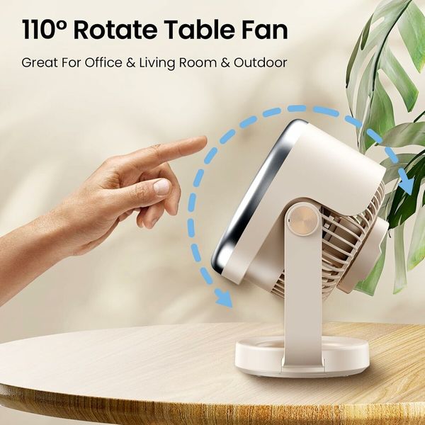Desk Fan, Air Circulator Quiet Operating Fan For Bedroom, Portable Fan with USB, Personal Fan For Office and Living Room