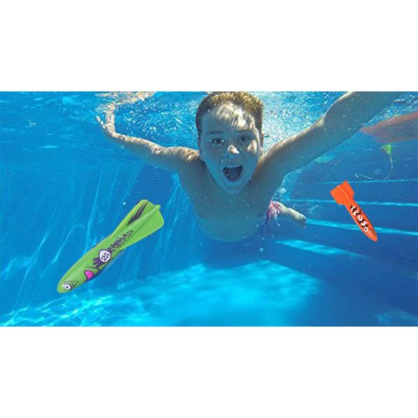 Diving Pool Toy Underwater Swimming Throwing Diving Torpedo Shark,4 Pack