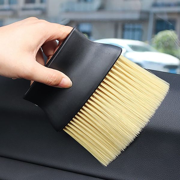 Auto Interior Dust Brush,Car Cleaning Brushes Duster,Soft Bristles Detailing Brush Dusting Tool for Automotive Dashboard Interior,Exterior,Skylight,Leather Yellow