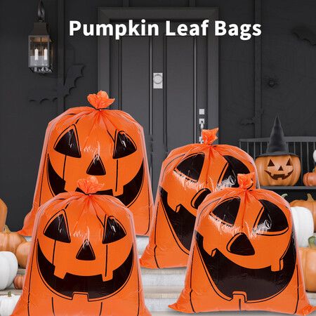 Halloween Pumpkin Leaf Bag 61*76CM Halloween Funny Pumpkin Skull Expression Decoration Ornaments