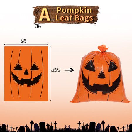 Halloween Pumpkin Leaf Bag 61*76CM Halloween Funny Pumpkin Skull Expression Decoration Ornaments