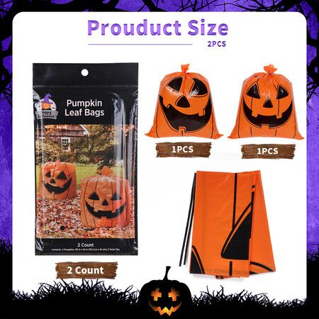 Halloween Pumpkin Leaf Bag 61*76CM Halloween Funny Pumpkin Skull Expression Decoration Ornaments