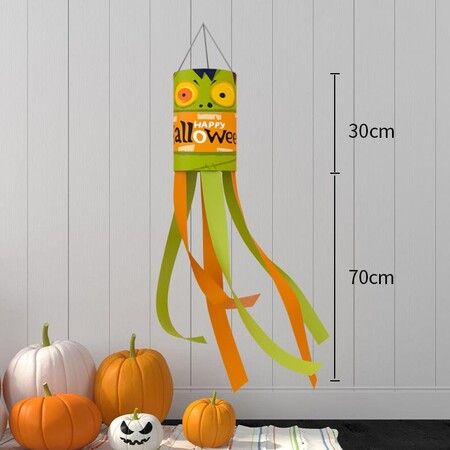 Halloween Flag Wind Socks Washable Quick Drying Windsock Flag Hanging with Tails Indoor and Outdoor