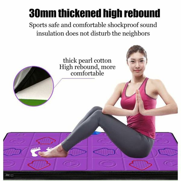 Double Dance PU Mat 11MM Thickness Wireless DUO Music Dance Mat Dual Handles Running Game Mat  HDMI TV Birthday Christmas Gift