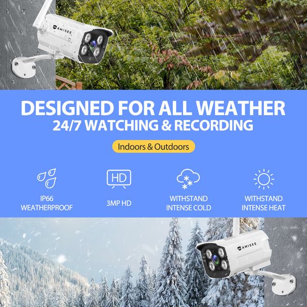 3MP Security Camera Set Wireless CCTV Home Indoor Outdoor House WiFi Surveillance System Full HD with 8 Channel NVR