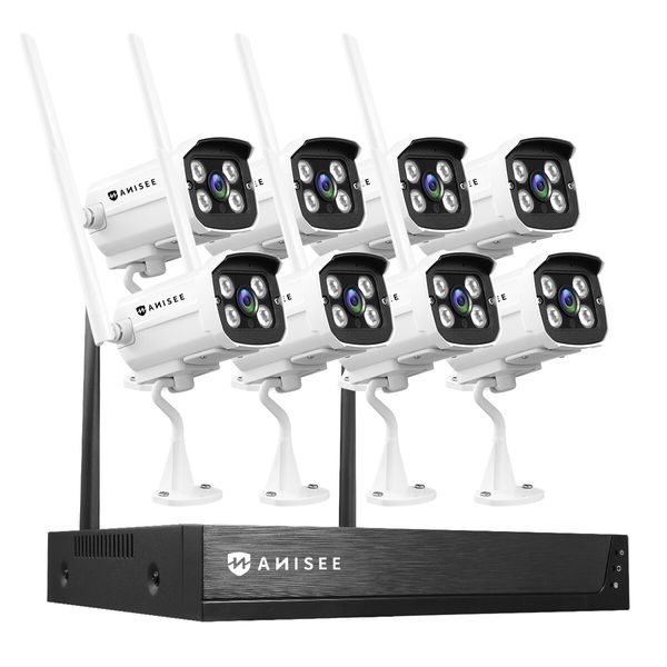 3MP Security Camera Set Wireless CCTV Home Indoor Outdoor House WiFi Surveillance System Full HD with 8 Channel NVR