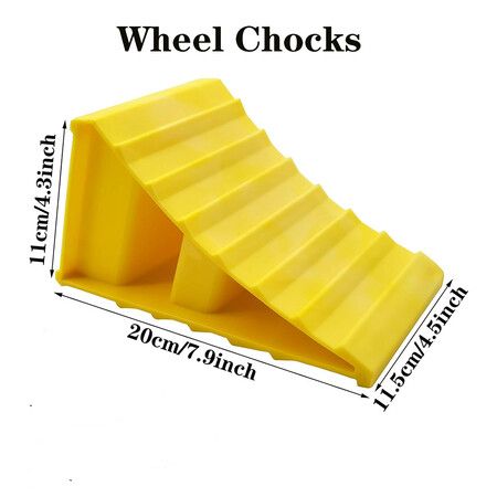 2 Pcs Wheel Chocks, Non Slip Base, Tire Chocks, Heavy Duty Safety Wheel Chocks for RV, Trailer, Car Truck Stopper，Helps Keep Your Trailer or RV in Place