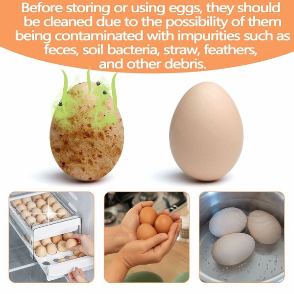 Silicone Egg Brush Cleaner,Multipurpose Vegetable and Fruit Scrubber Tool for Fresh Eggs,Egg Washer Cleaning Brush (Brown)