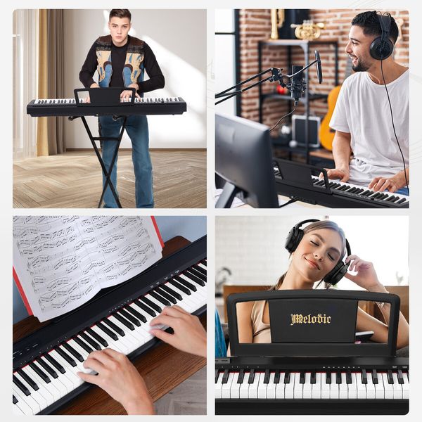 Melodic Keyboard Electric Digital Piano Hammer Action 88Key Semi Weighted 128Polyphony Portable