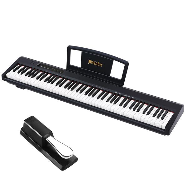 Melodic Keyboard Electric Digital Piano Hammer Action 88Key Semi Weighted 128Polyphony Portable