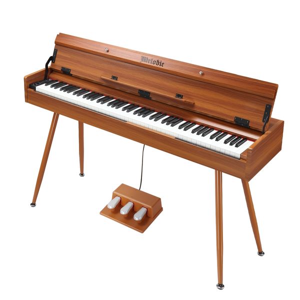 Melodic Keyboard Electric Digital Piano Hammer Action 88 Key Weighted 128 Polyphony Wood Colour