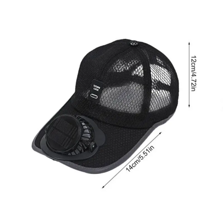 Solar Powered Fan Hat Summer Sun Fan Hat Beach Hat With Cooling Fan UV Block Sports Hats Rechargeable For Men Women Color Black