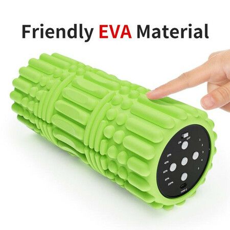 Electric Foam Roller for Deep Tissue Muscle Massager 5 Speeds Vibrating Fitness Yoga Roller with Music(1Pack-Black)