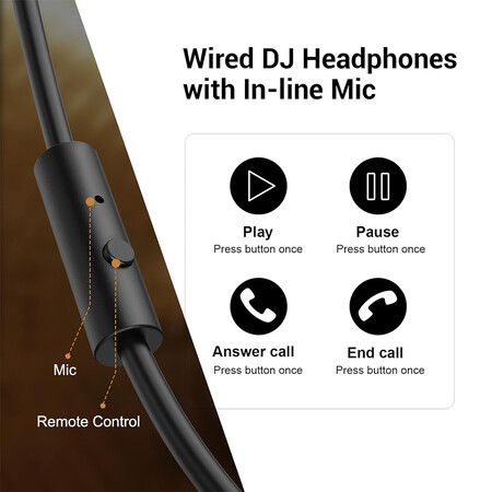 Wired Bass Headsets with 50mm Driver, Foldable Lightweight Headphones with Shareport and Mic for Recording Monitoring Podcast Guitar PC TV (Rose Gold)