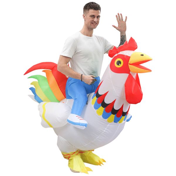 150 to 190cm Inflatable Blow up Rooster Costume  USB POWERED Halloween Christmas Animal Suitable Height 150-190