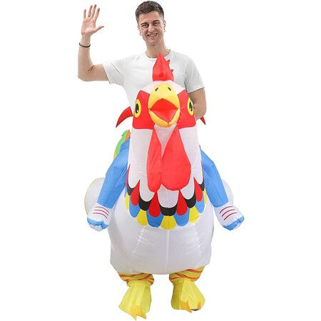 150 to 190cm Inflatable Blow up Rooster Costume  USB POWERED Halloween Christmas Animal Suitable Height 150-190